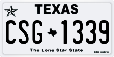TX license plate CSG1339