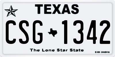 TX license plate CSG1342