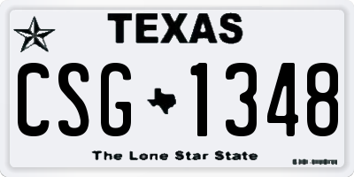 TX license plate CSG1348