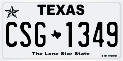 TX license plate CSG1349