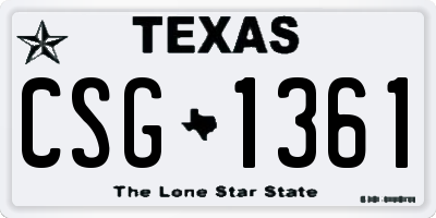 TX license plate CSG1361