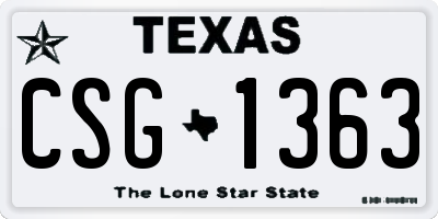 TX license plate CSG1363