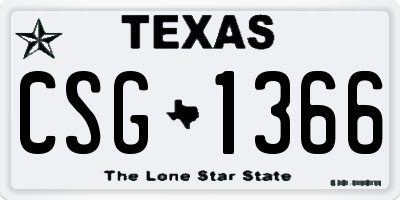 TX license plate CSG1366