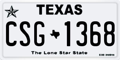 TX license plate CSG1368
