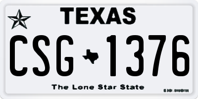 TX license plate CSG1376