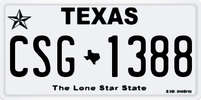 TX license plate CSG1388