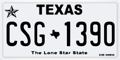 TX license plate CSG1390