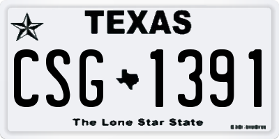 TX license plate CSG1391