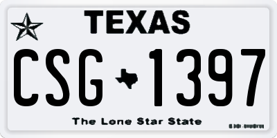 TX license plate CSG1397