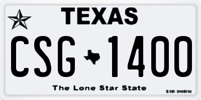 TX license plate CSG1400