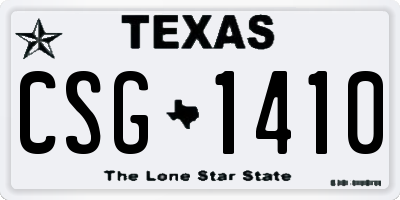 TX license plate CSG1410