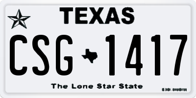 TX license plate CSG1417