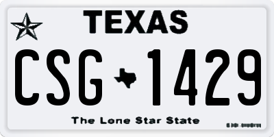 TX license plate CSG1429
