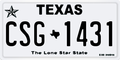 TX license plate CSG1431