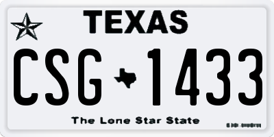 TX license plate CSG1433