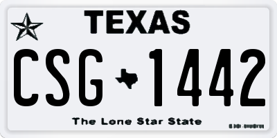 TX license plate CSG1442
