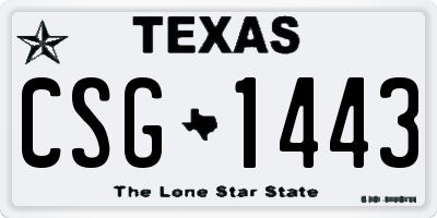 TX license plate CSG1443