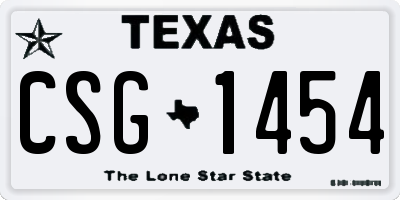 TX license plate CSG1454
