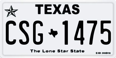 TX license plate CSG1475