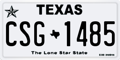 TX license plate CSG1485
