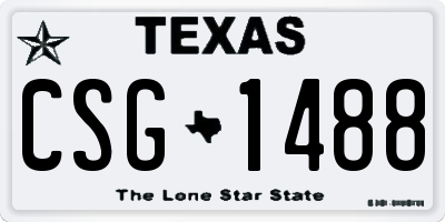 TX license plate CSG1488