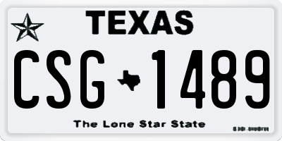 TX license plate CSG1489
