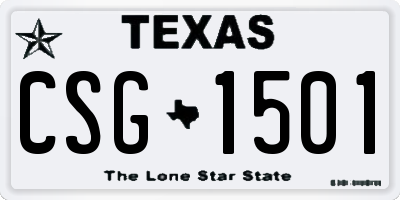 TX license plate CSG1501