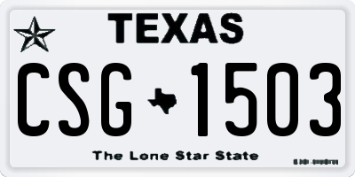 TX license plate CSG1503