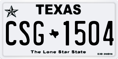 TX license plate CSG1504