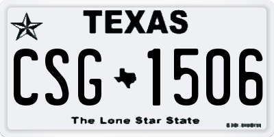 TX license plate CSG1506