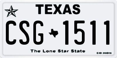 TX license plate CSG1511