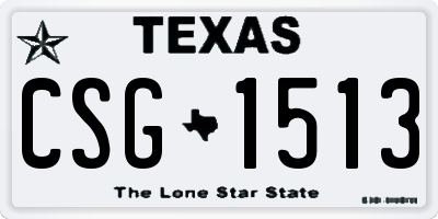 TX license plate CSG1513