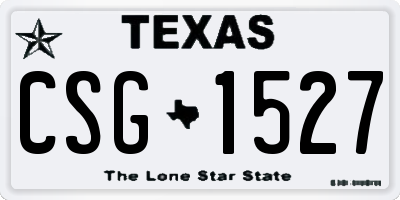 TX license plate CSG1527