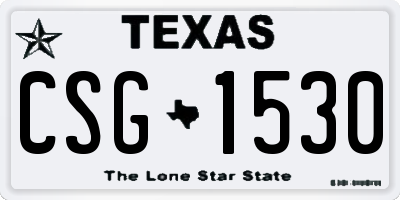 TX license plate CSG1530
