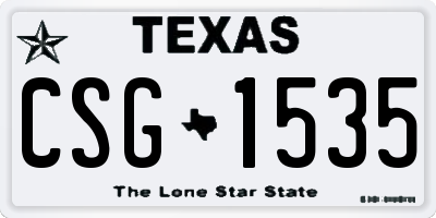 TX license plate CSG1535