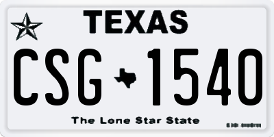 TX license plate CSG1540