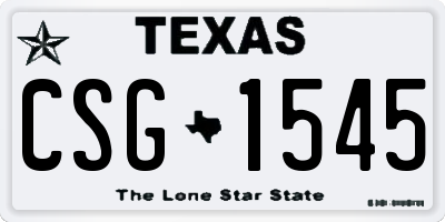 TX license plate CSG1545