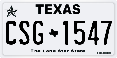 TX license plate CSG1547