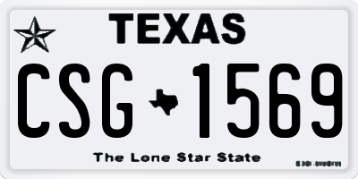 TX license plate CSG1569