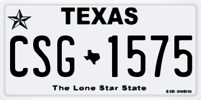TX license plate CSG1575
