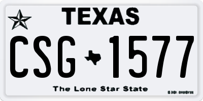 TX license plate CSG1577