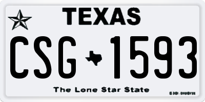 TX license plate CSG1593