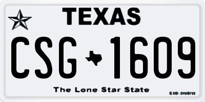 TX license plate CSG1609