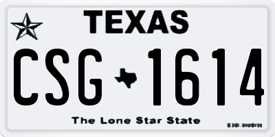 TX license plate CSG1614