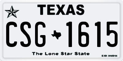 TX license plate CSG1615