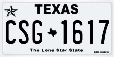 TX license plate CSG1617