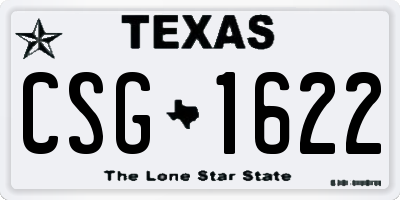 TX license plate CSG1622