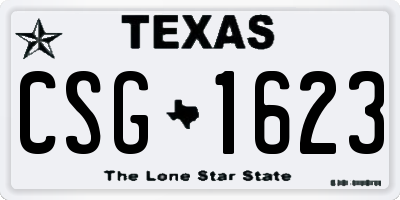 TX license plate CSG1623
