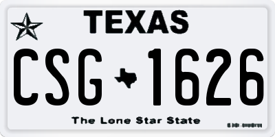 TX license plate CSG1626