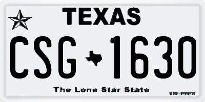 TX license plate CSG1630